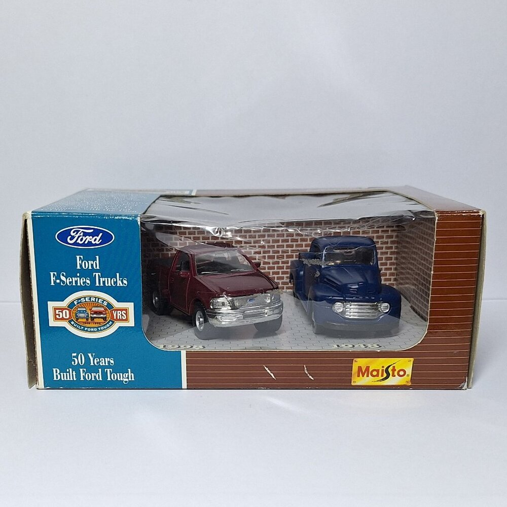 50 Year Anniversary Maisto 1998 and 1948 Ford F-150 Die Cast Metal Trucks